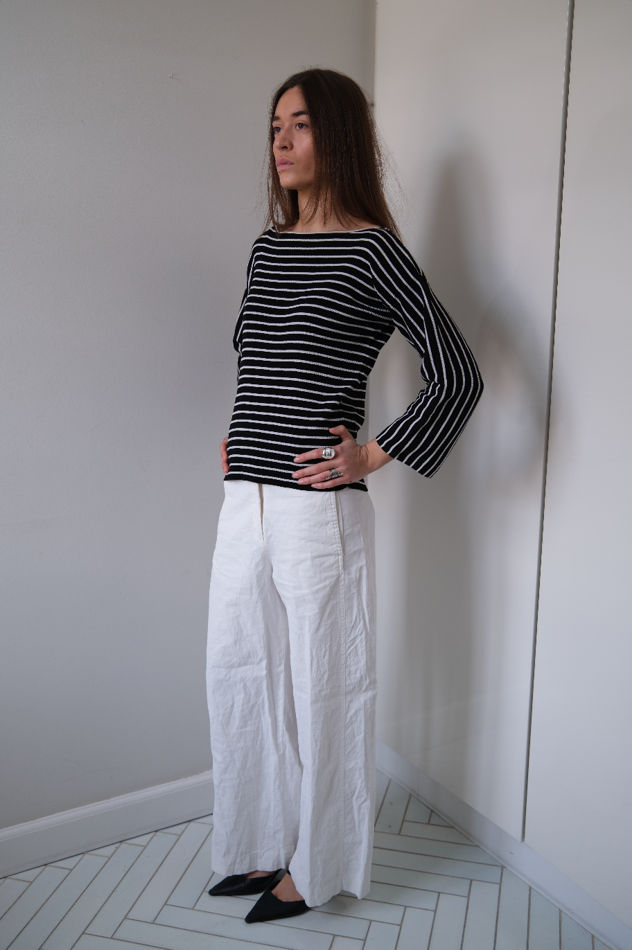Stribet bluse