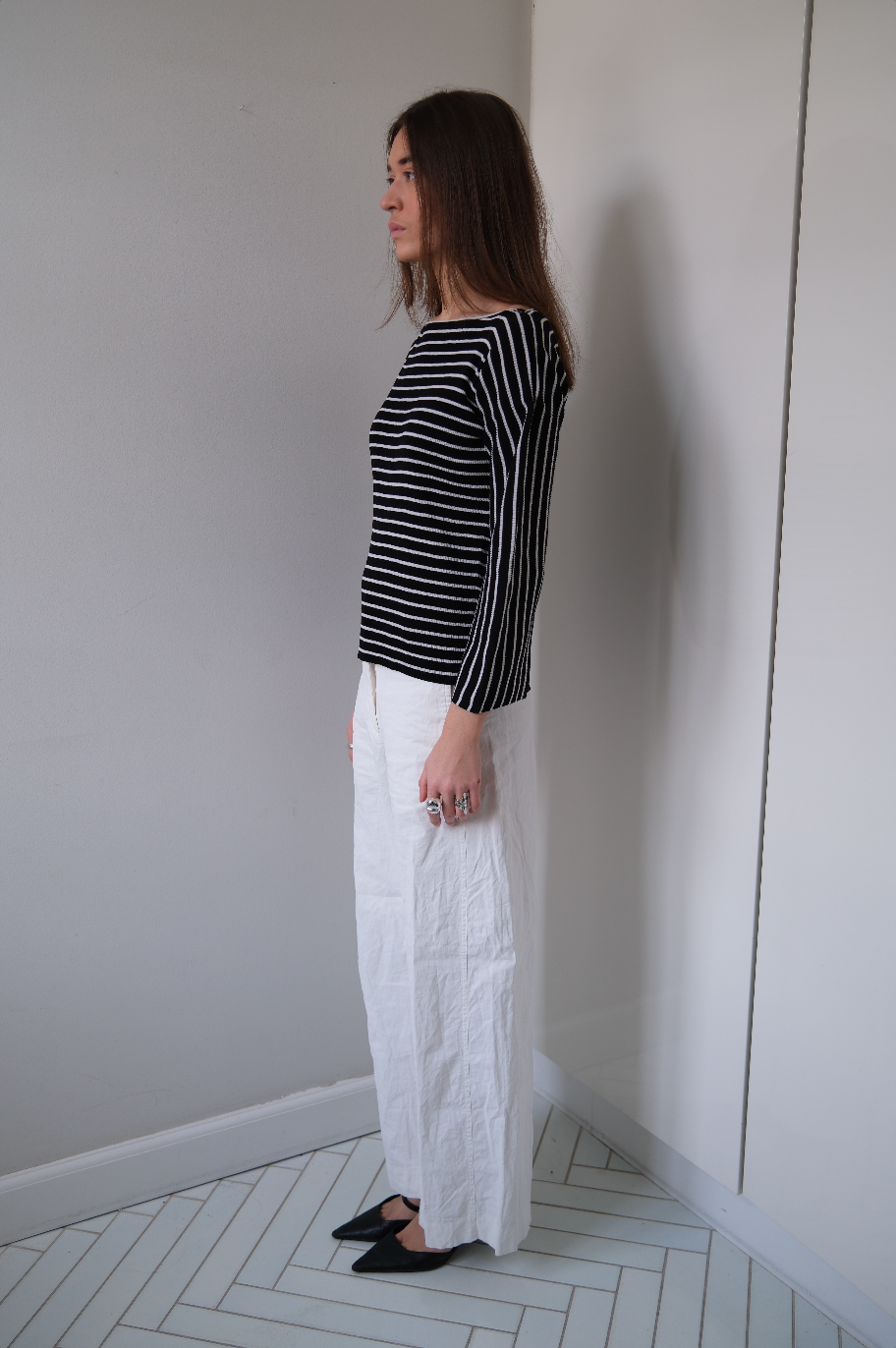 Stribet bluse