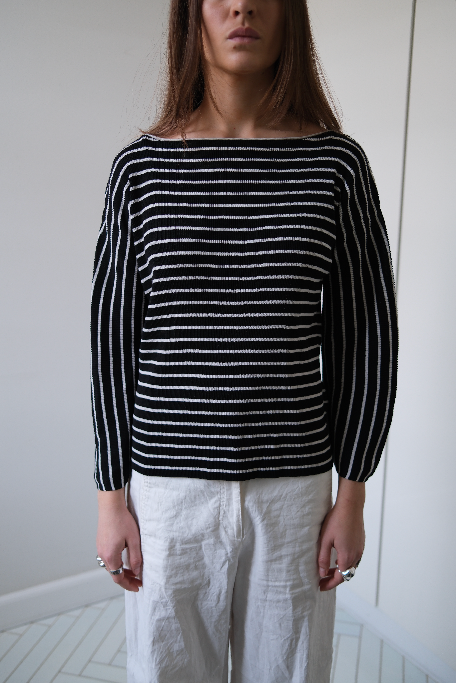 Stribet bluse