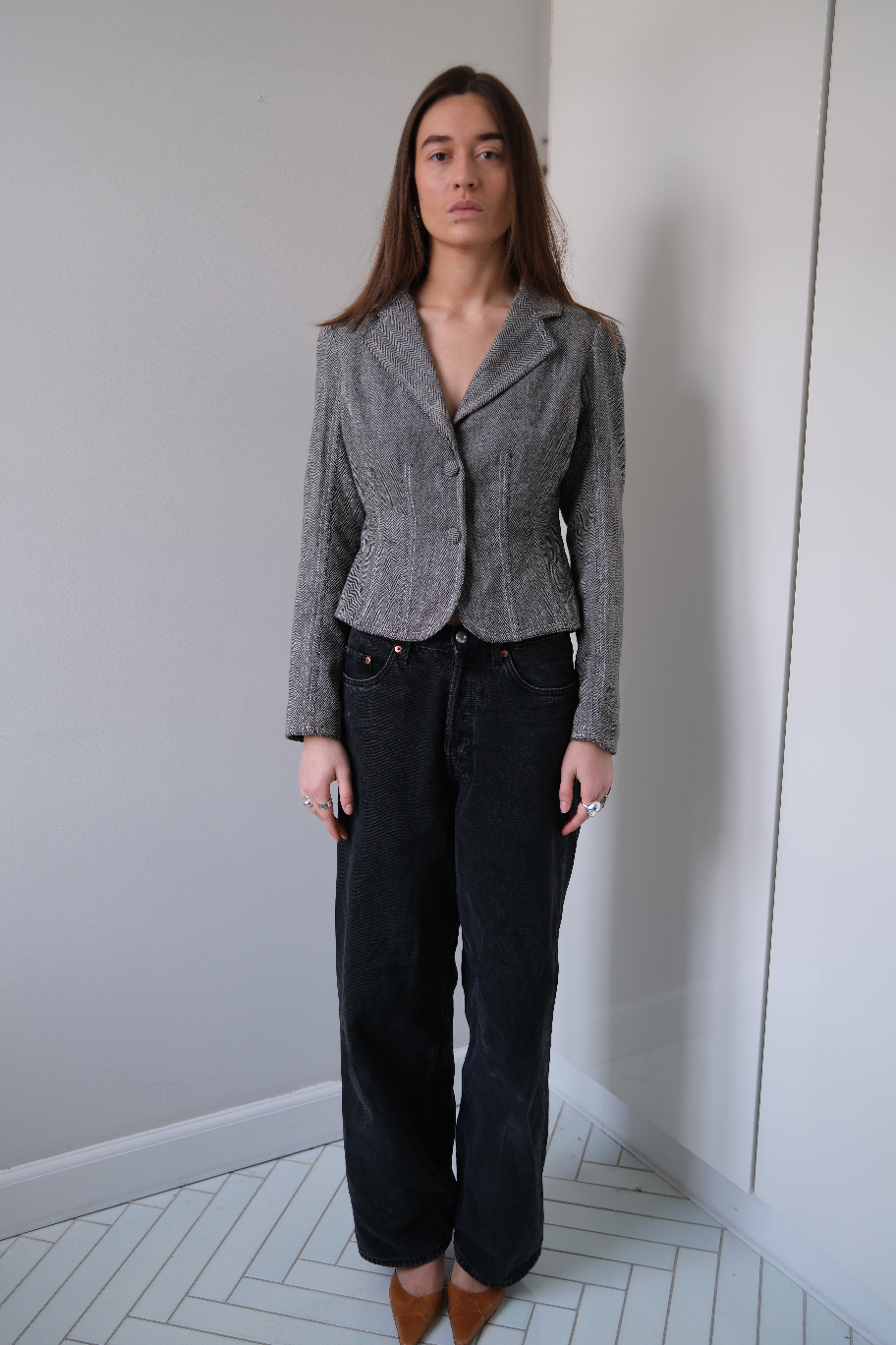 Figursyet blazer i uld