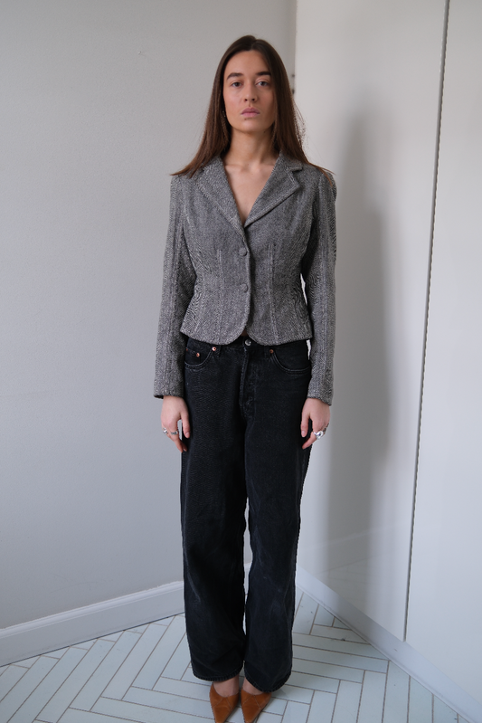Figursyet blazer i uld