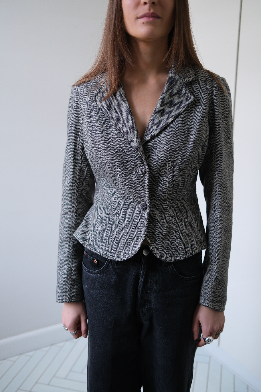 Figursyet blazer i uld