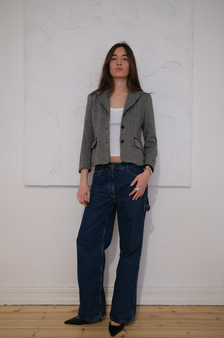 Figursyet blazer i uld