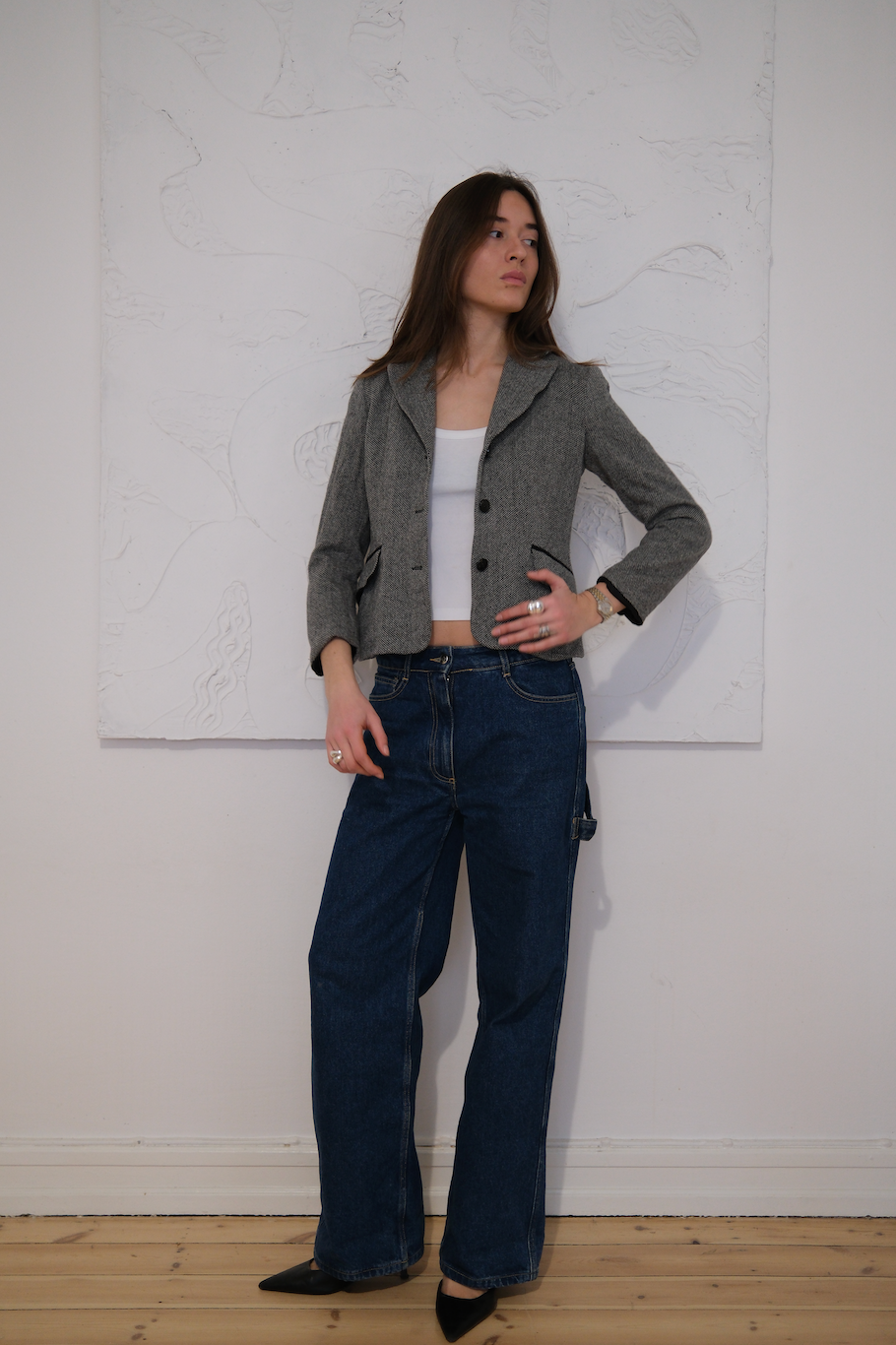 Figursyet blazer i uld