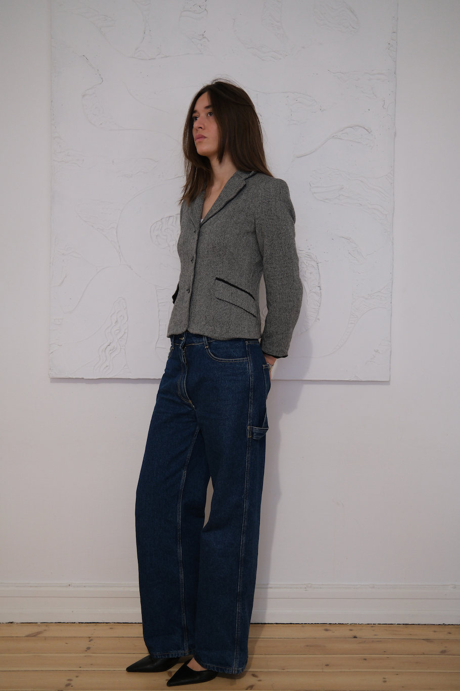 Figursyet blazer i uld