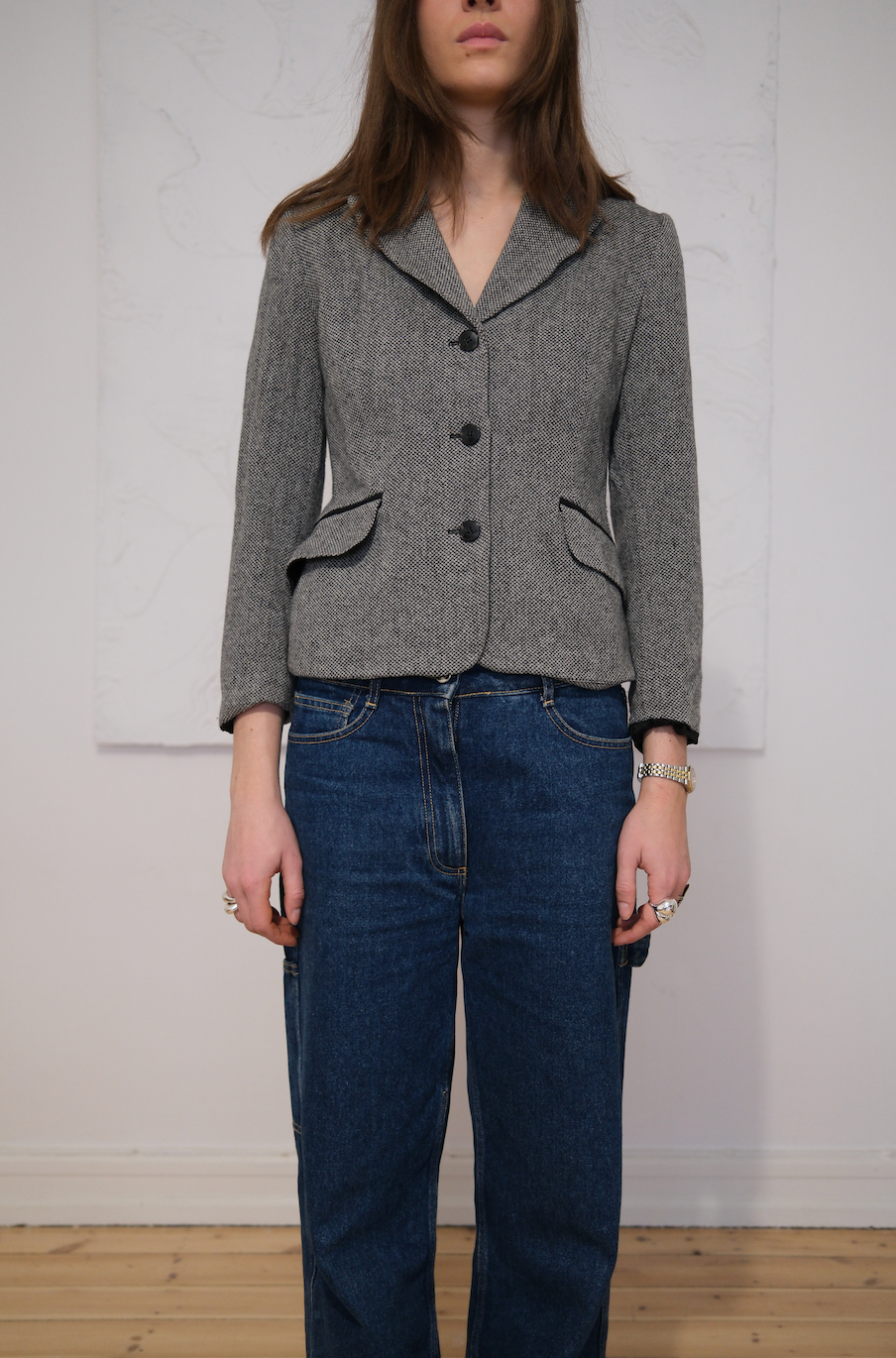 Figursyet blazer i uld