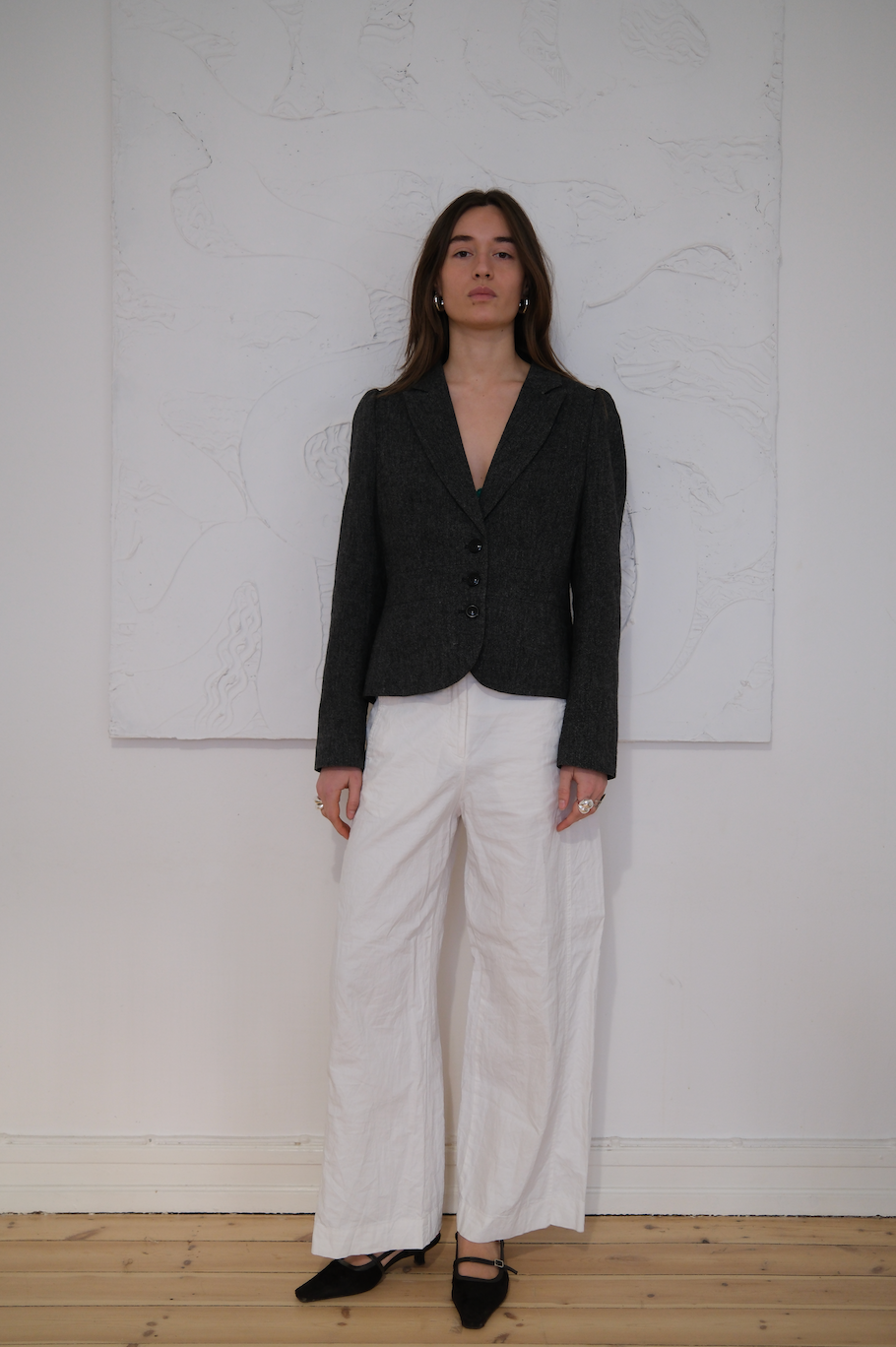 Figursyet blazer i uld