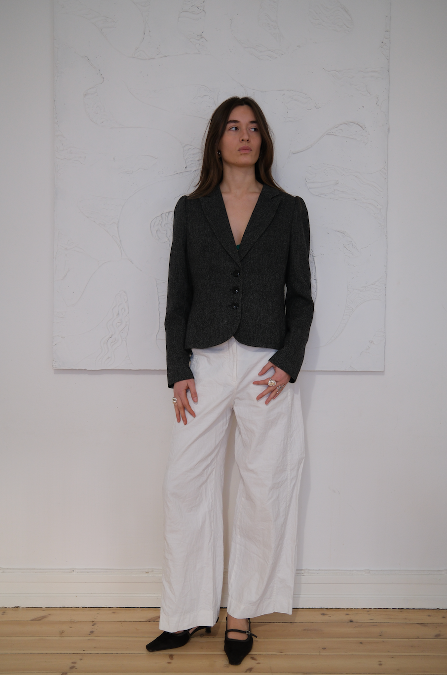 Figursyet blazer i uld