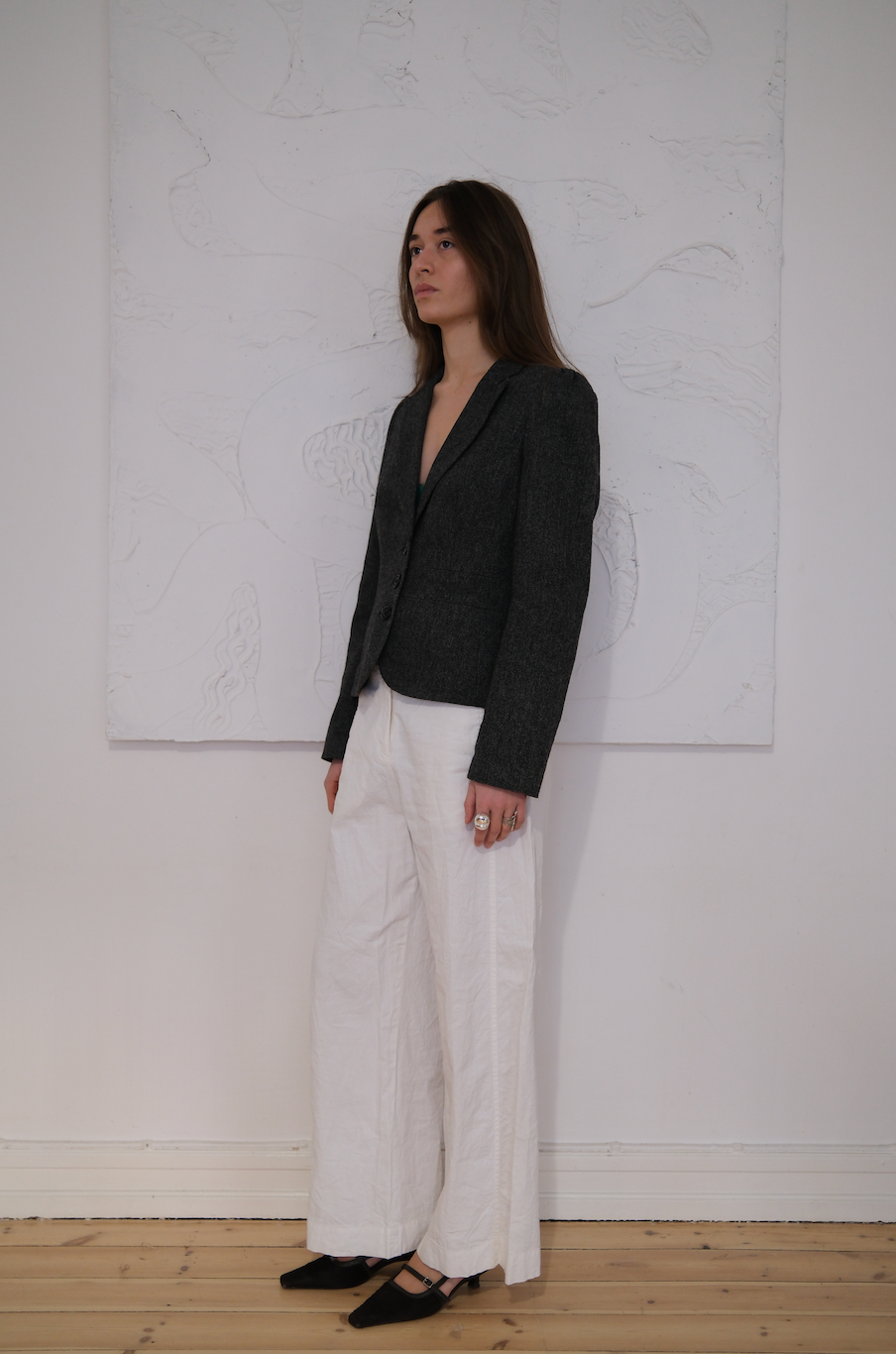 Figursyet blazer i uld