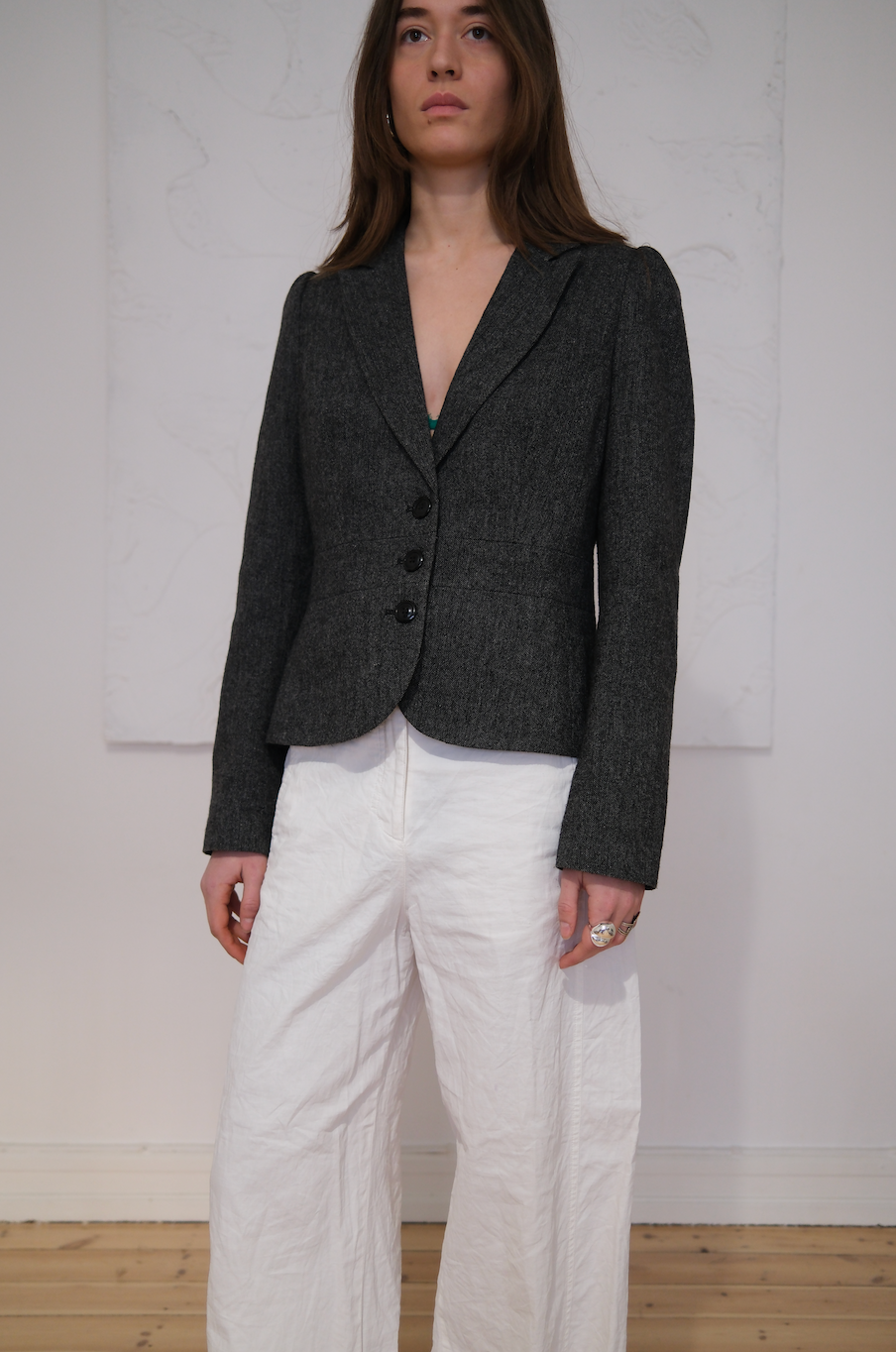 Figursyet blazer i uld