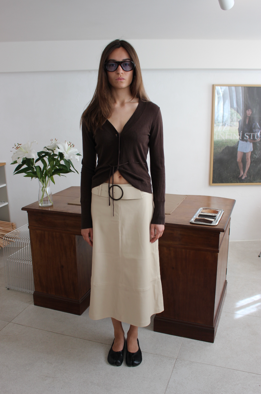 Cardigan m. bindebånd