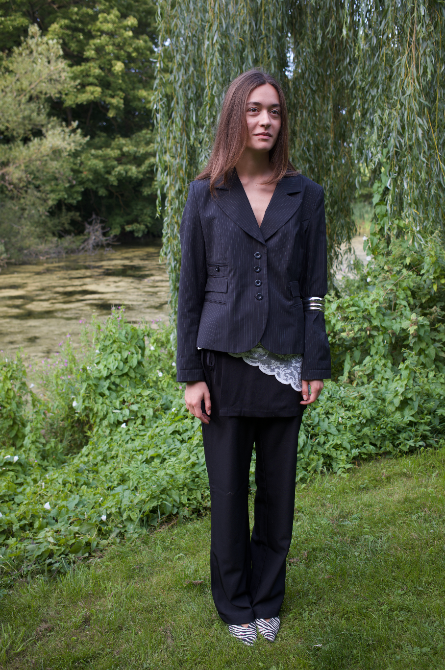 Klassisk blazer m. pinstripes