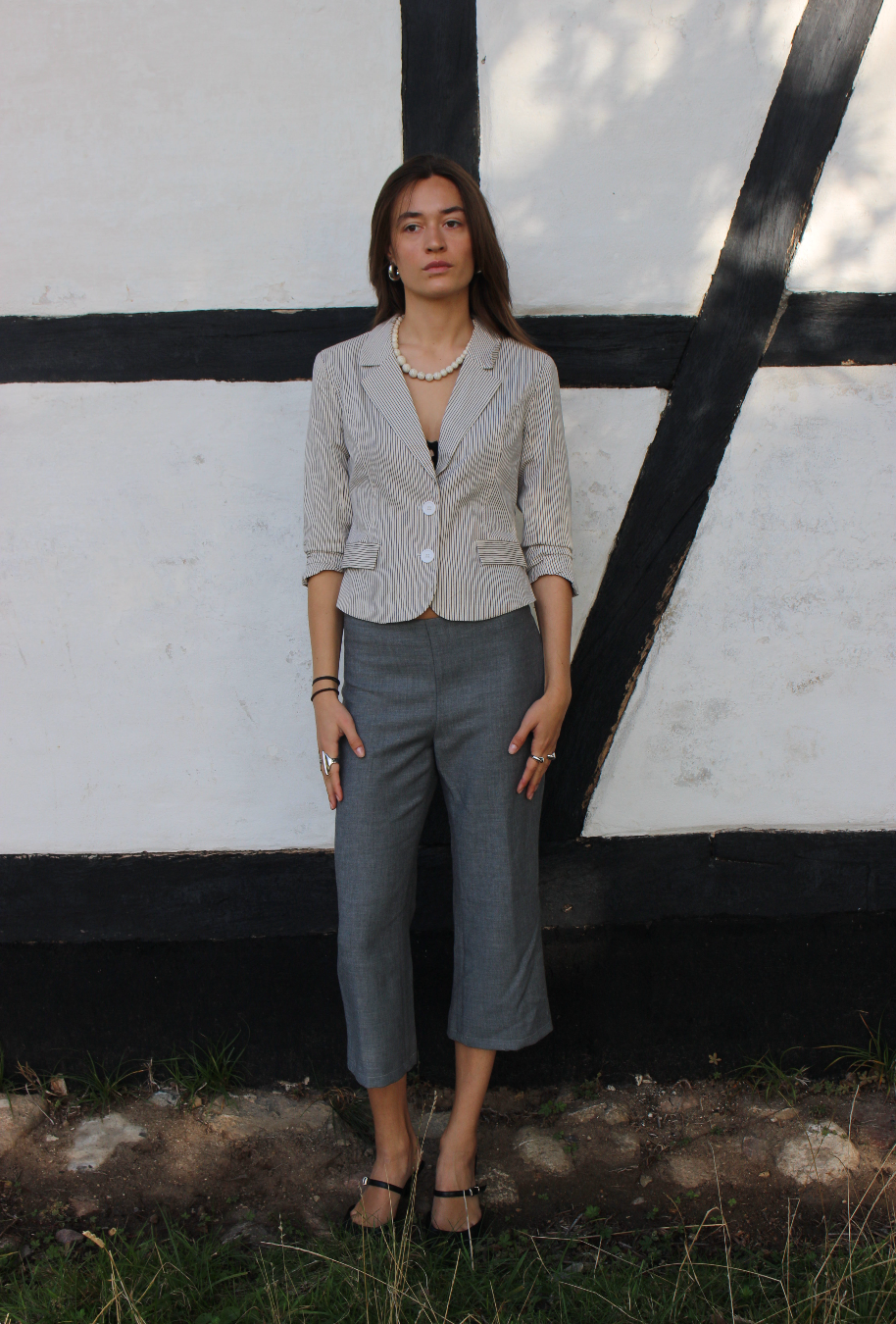 Cropped figursyet blazer