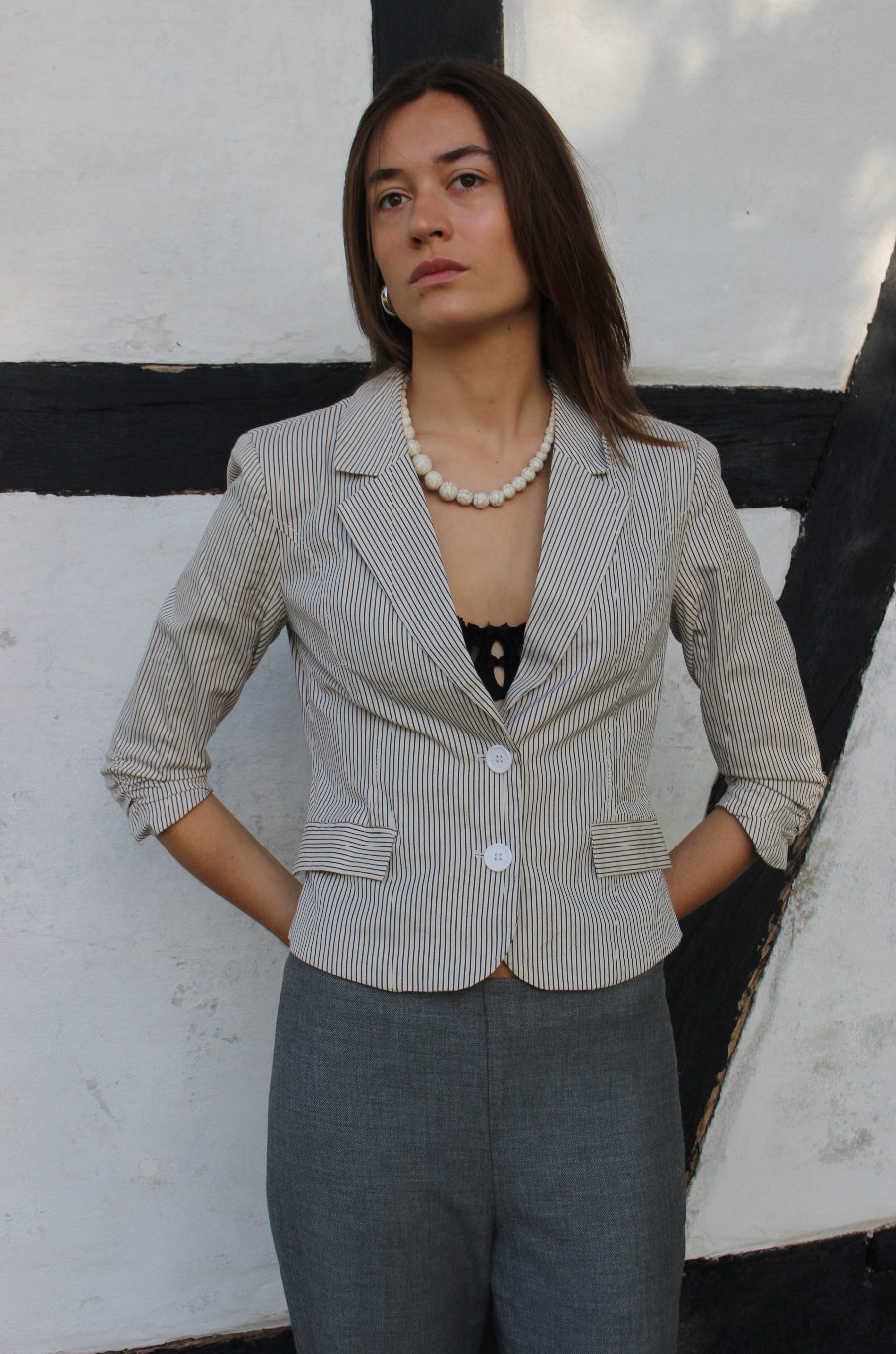 Cropped figursyet blazer
