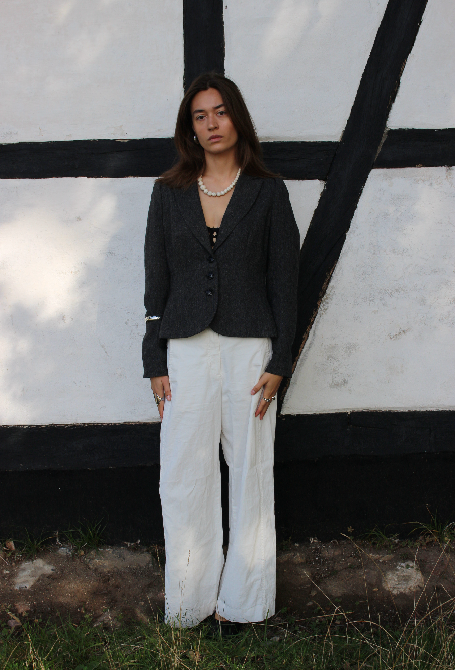 Figursyet blazer i uld