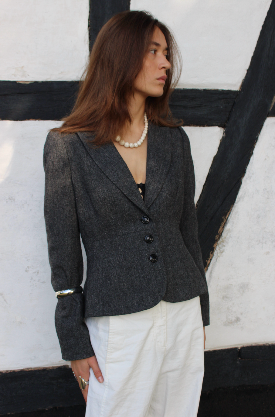 Figursyet blazer i uld