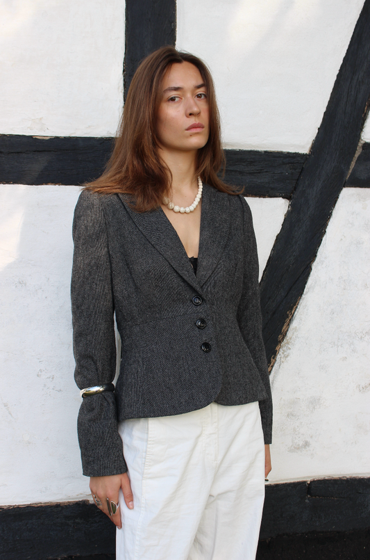 Figursyet blazer i uld