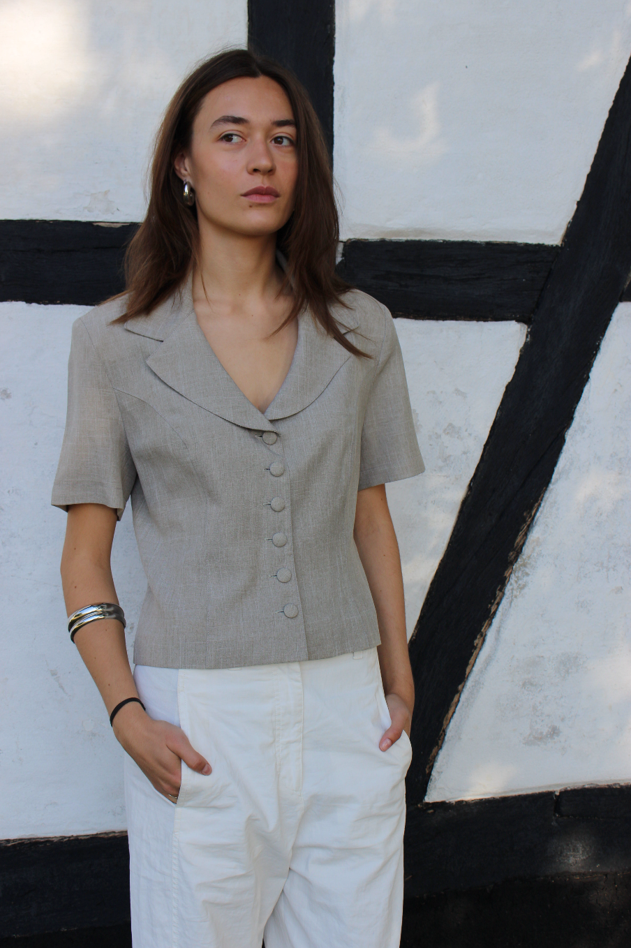 Kortærmet blazer skjorte