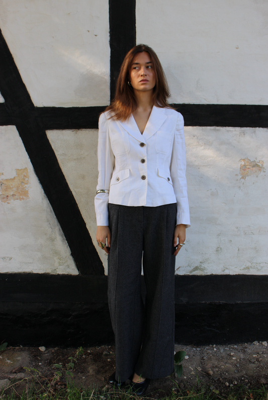 Figursyet blazer i hør