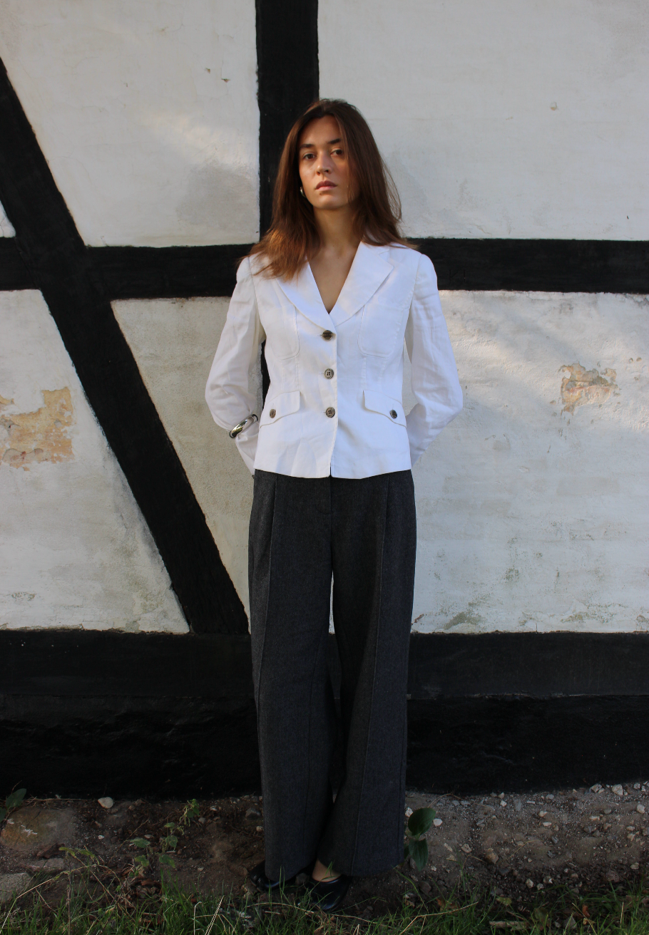 Figursyet blazer i hør