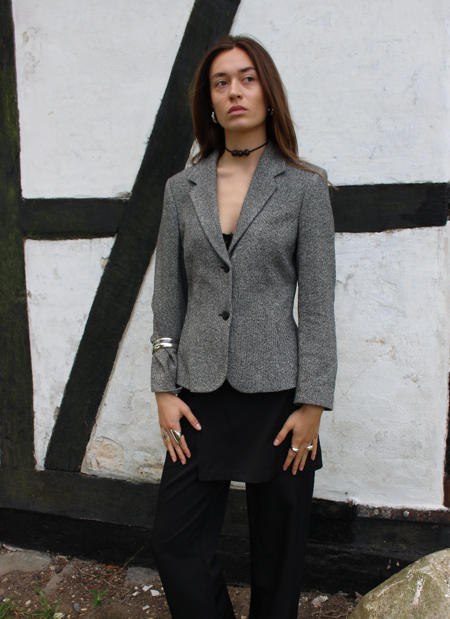 Figursyet blazer i uld