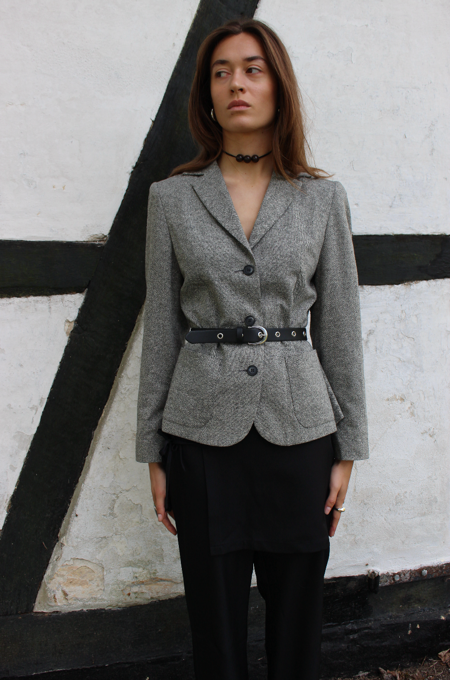 Figursyet blazer i uld