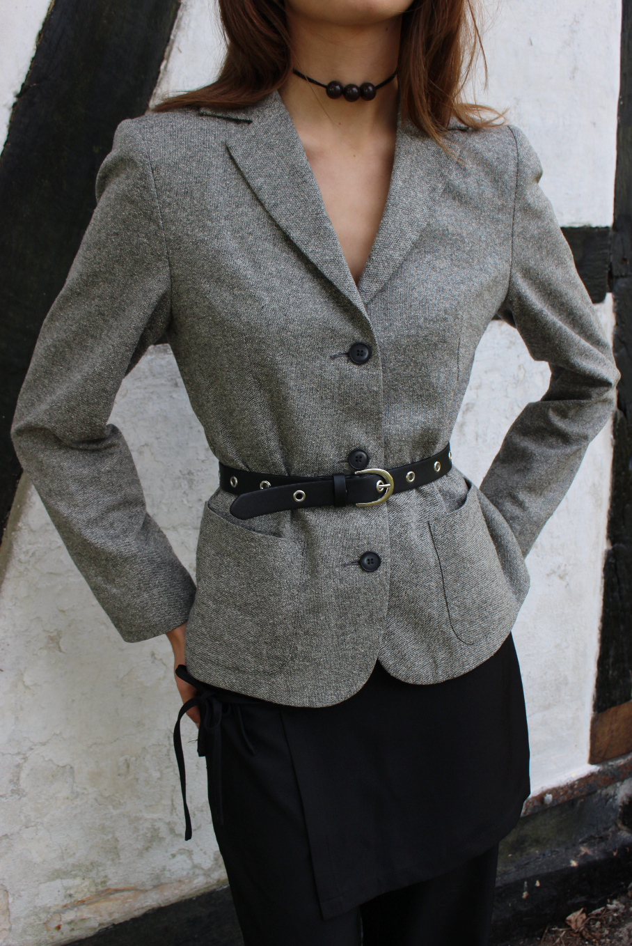 Figursyet blazer i uld