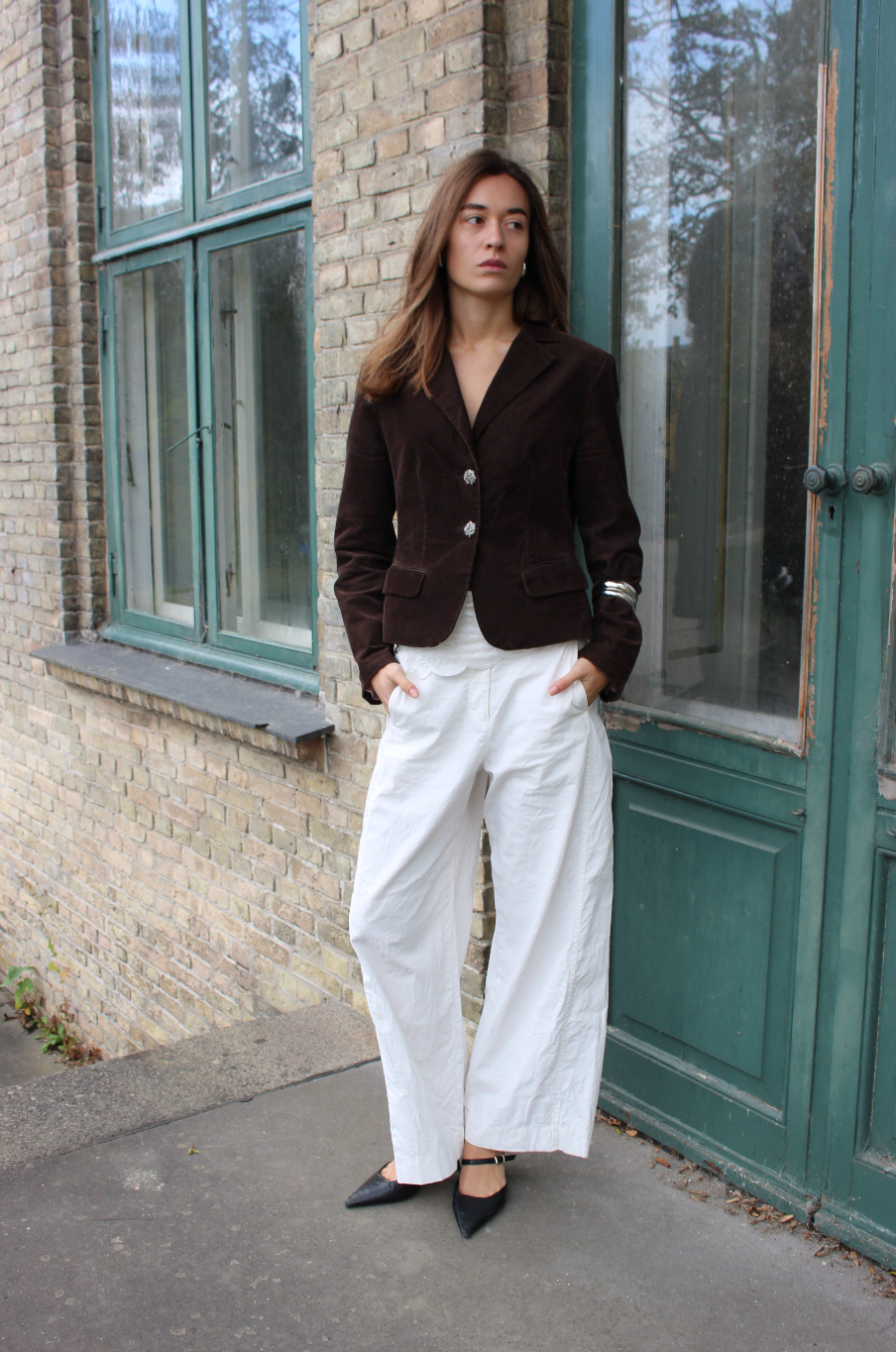 Brun figursyet blazer