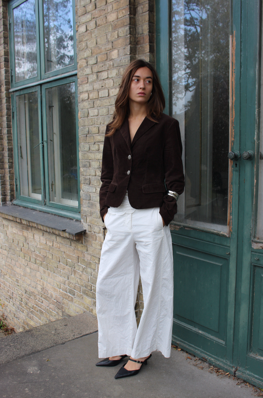 Brun figursyet blazer