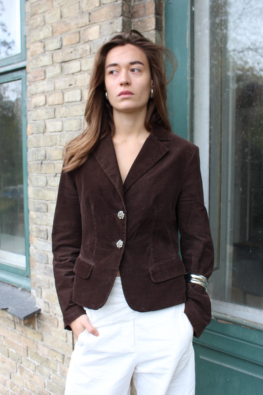 Brun figursyet blazer