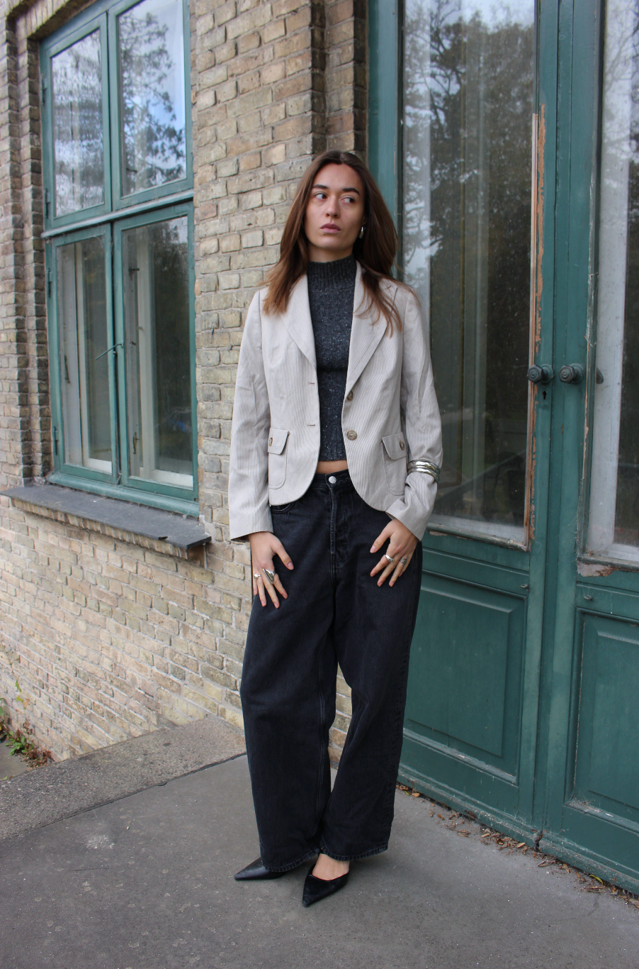 Figursyet blazer m. striber