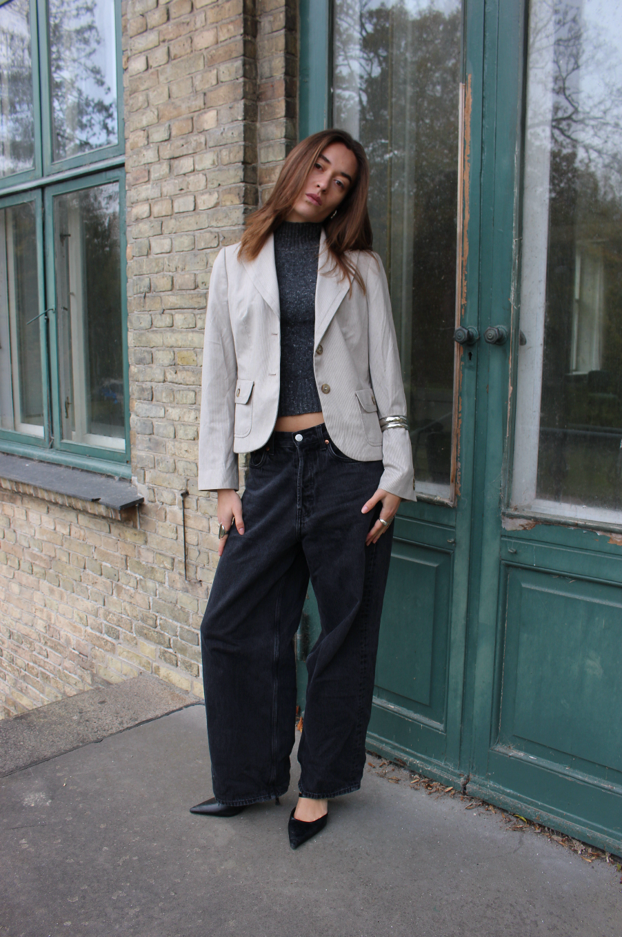 Figursyet blazer m. striber