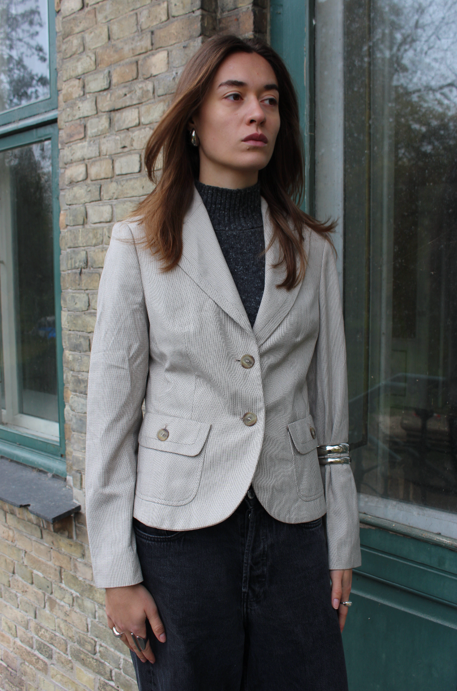 Figursyet blazer m. striber