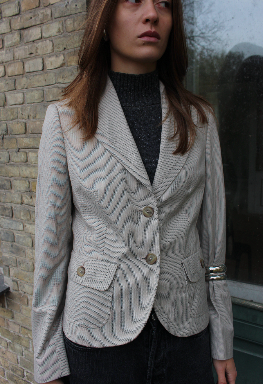 Figursyet blazer m. striber