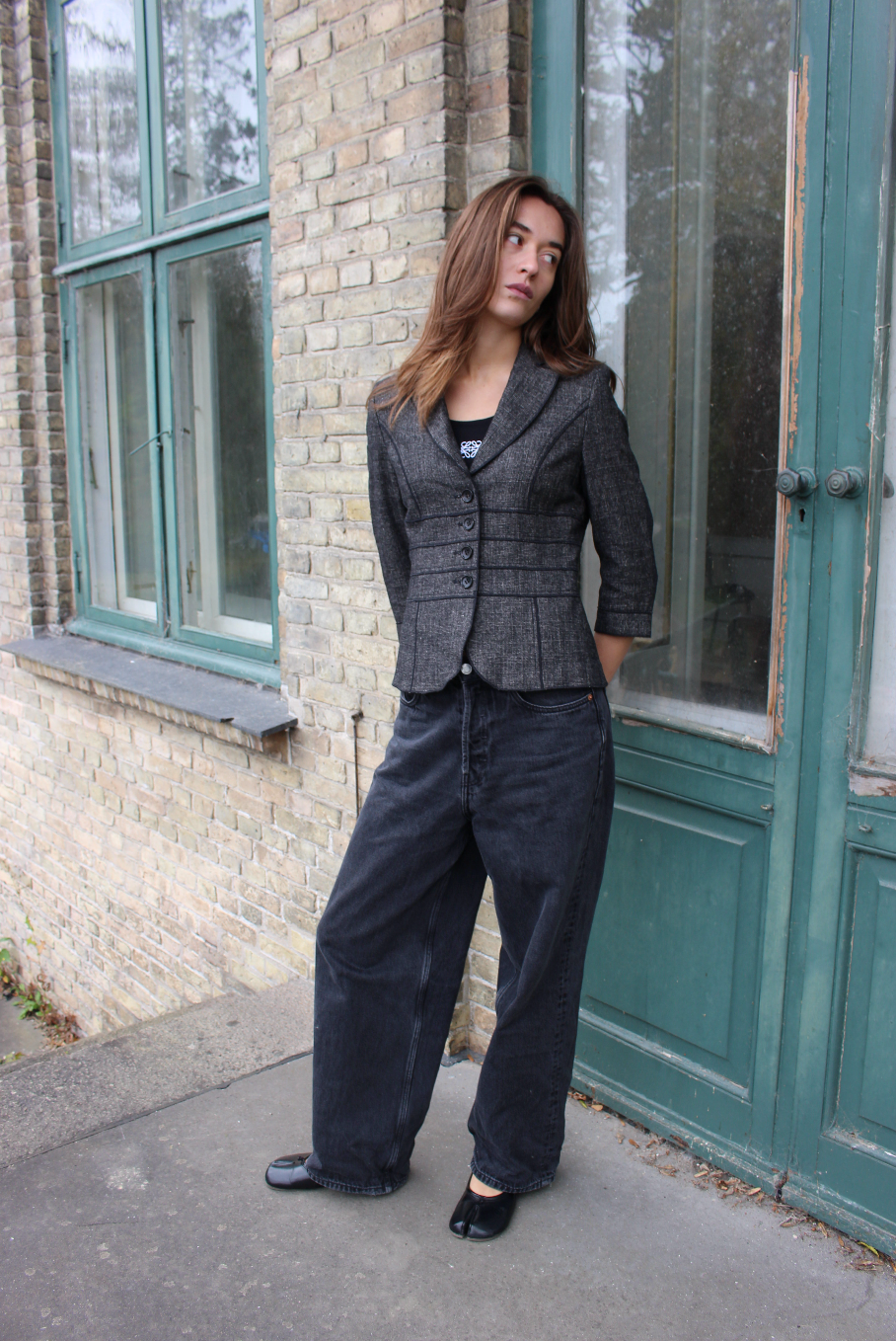 Figursyet blazer i uld