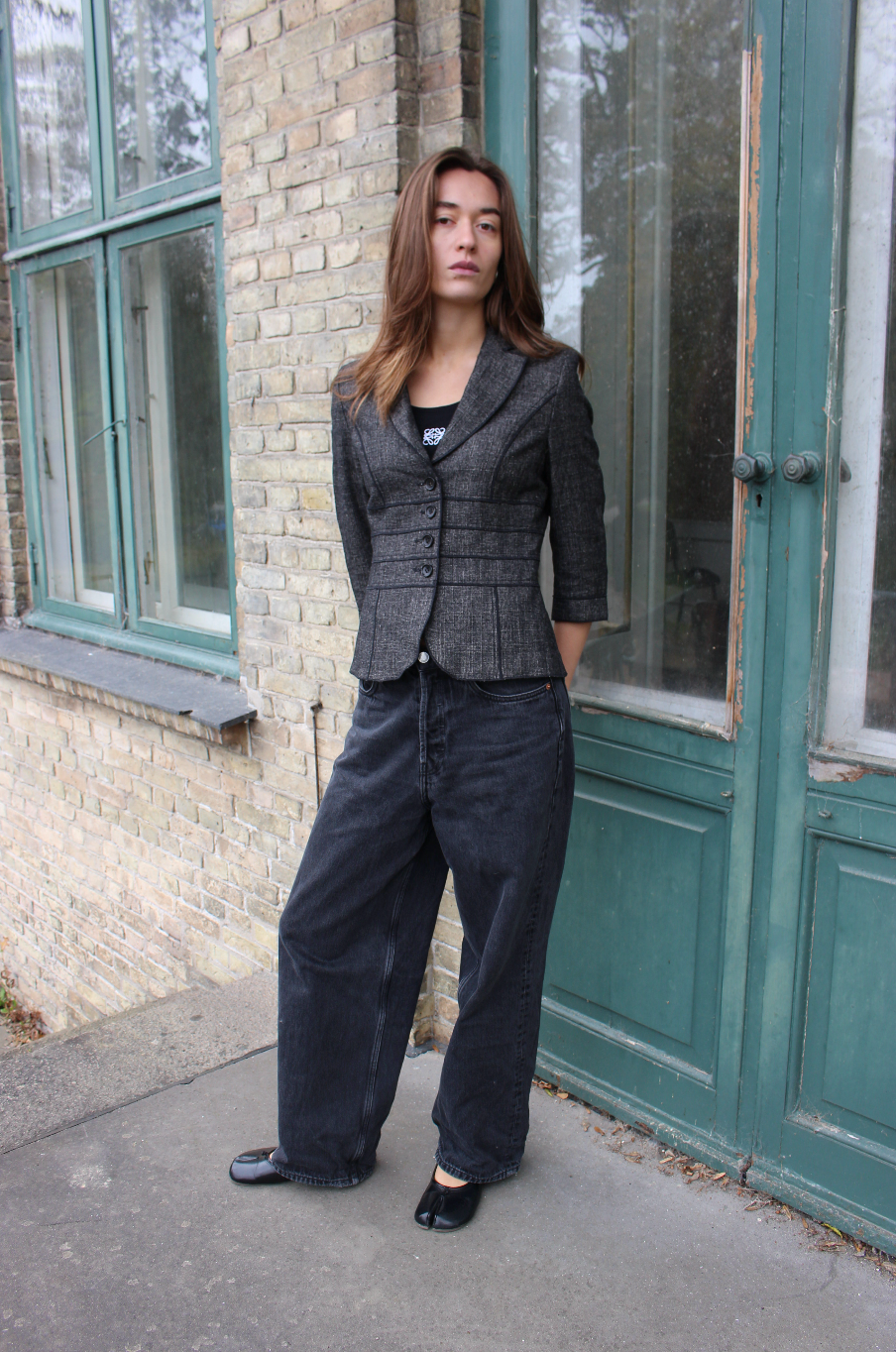 Figursyet blazer i uld