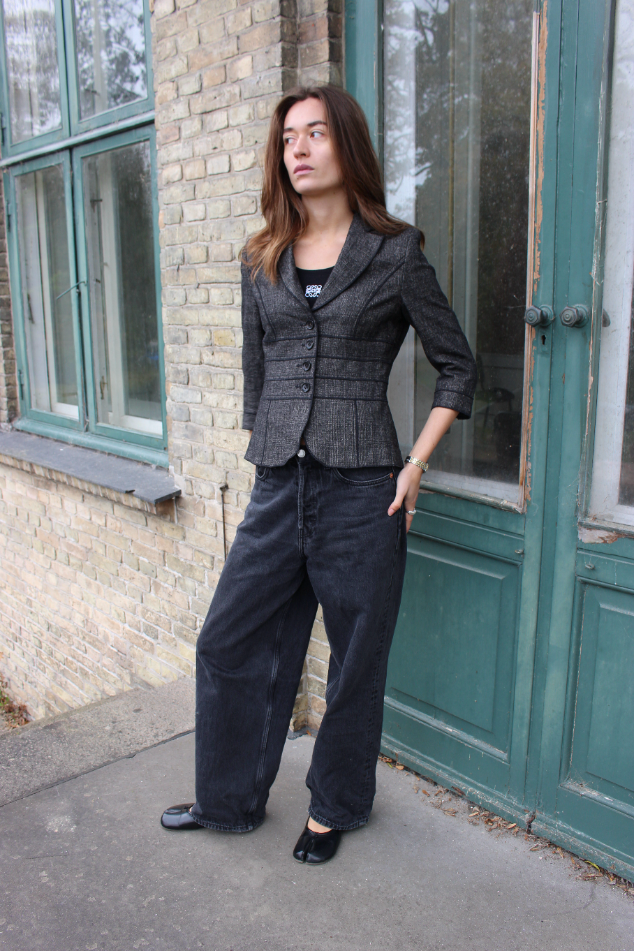 Figursyet blazer i uld