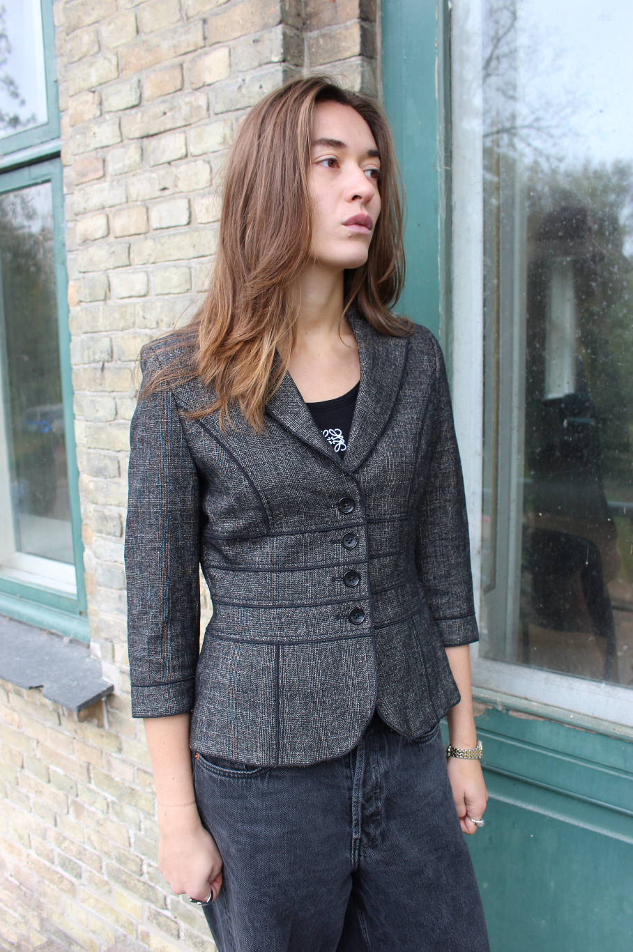 Figursyet blazer i uld