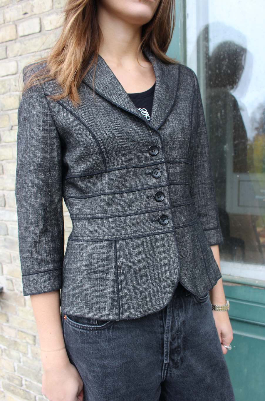 Figursyet blazer i uld