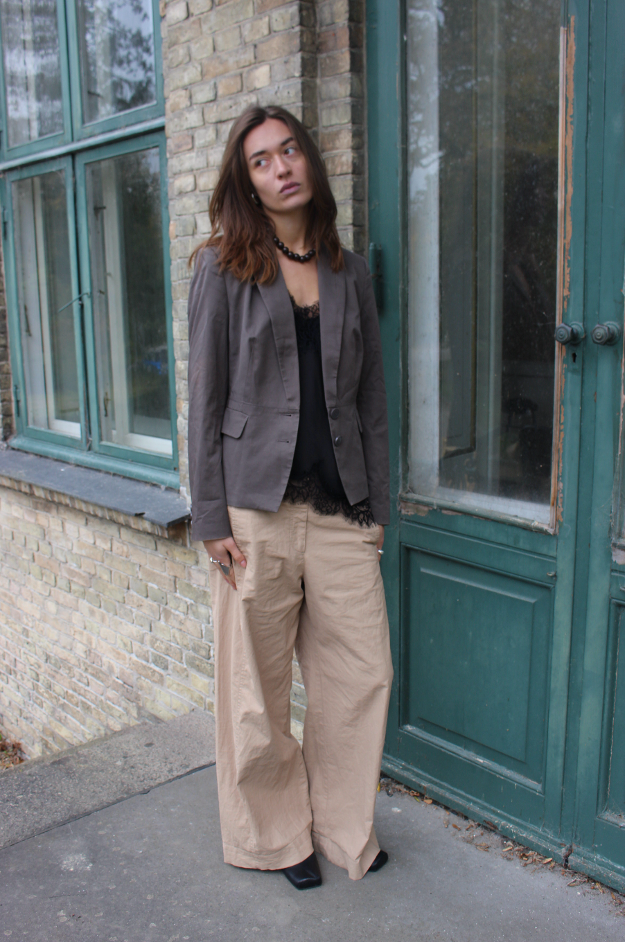 Klassisk blazer i brun