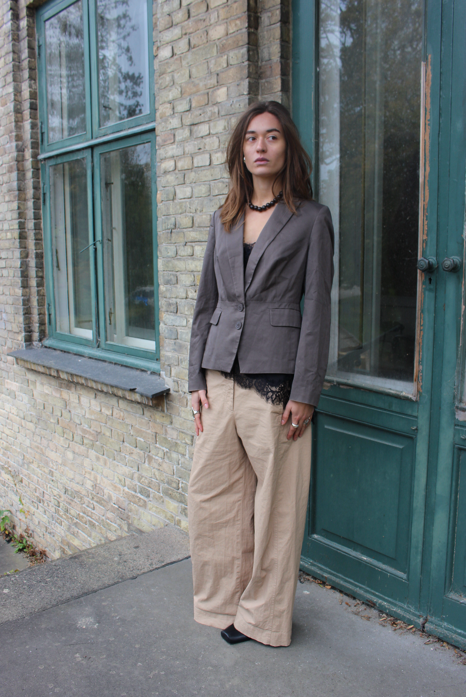 Klassisk blazer i brun