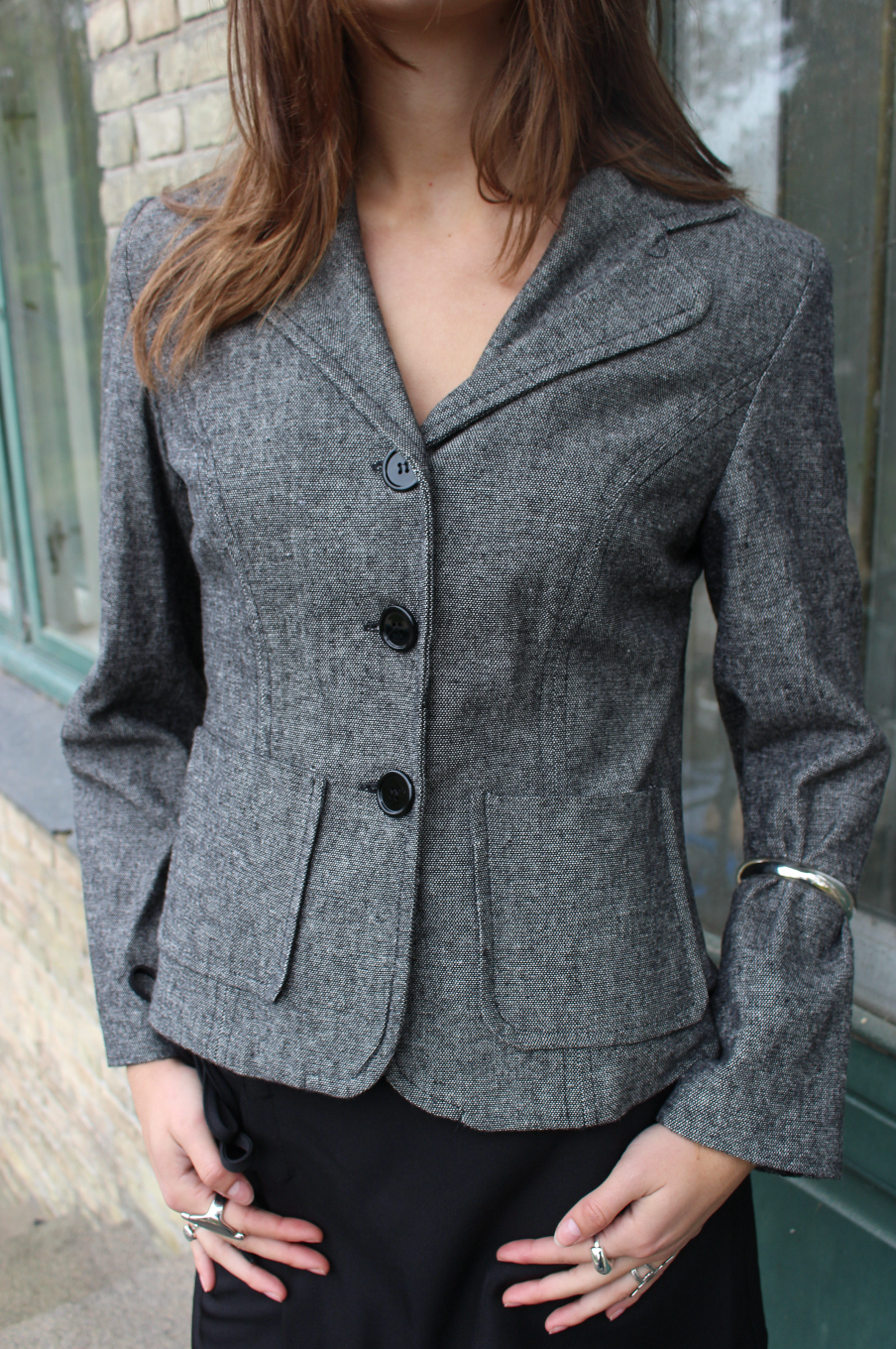 Figursyet blazer i uld