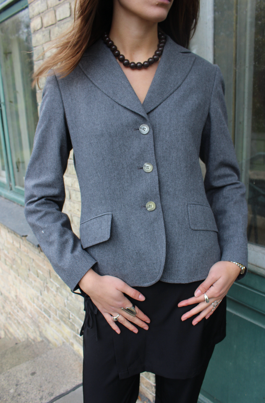 Figursyet blazer i uld