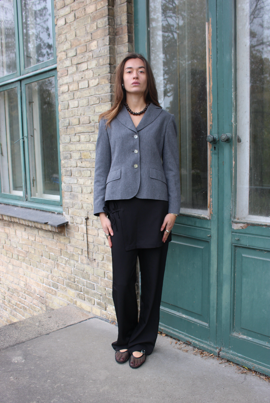 Figursyet blazer i uld