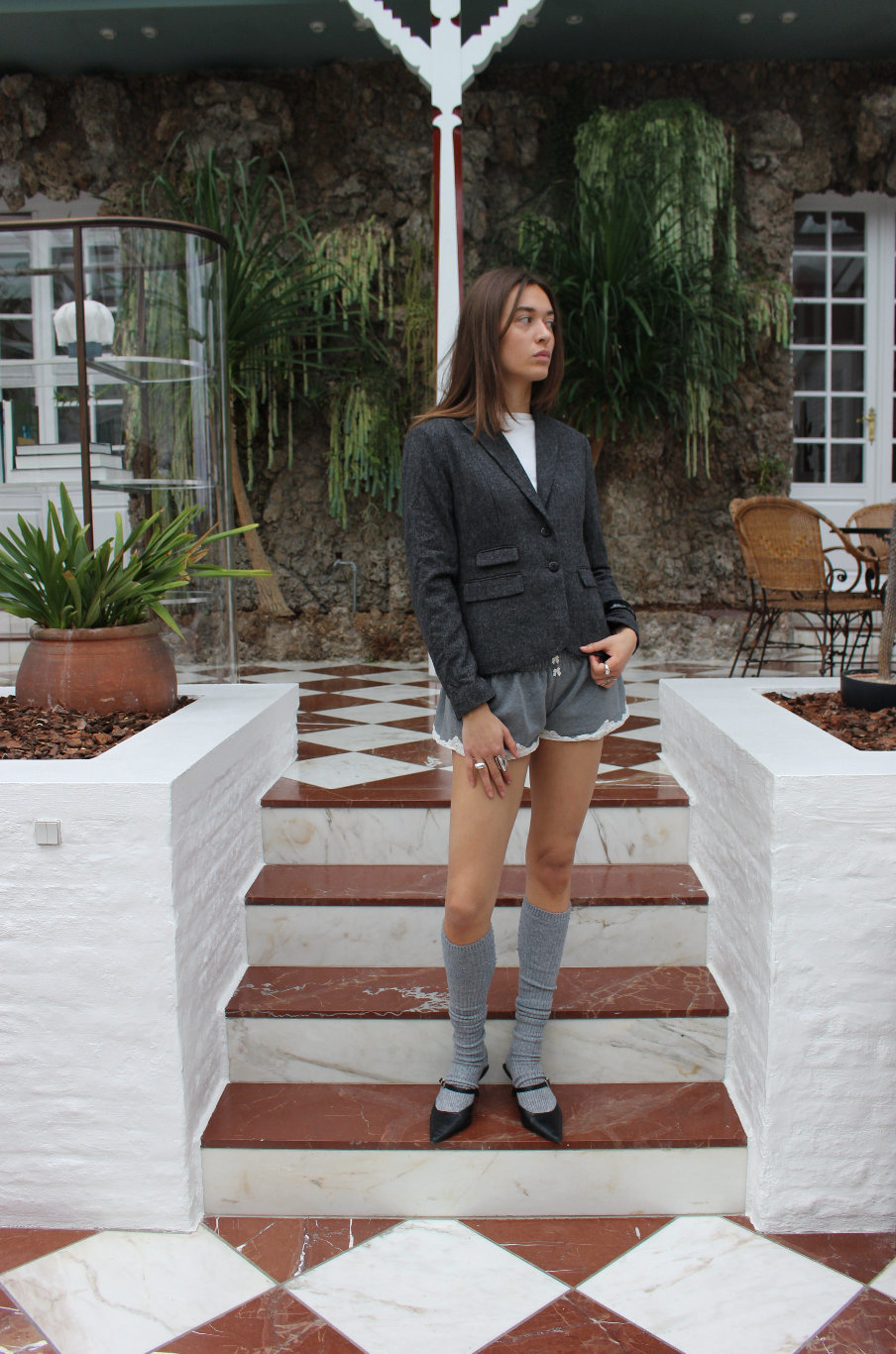 Figursyet blazer i uld