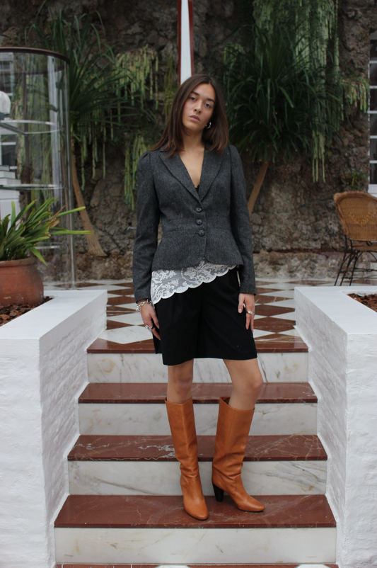 Figursyet blazer i uld