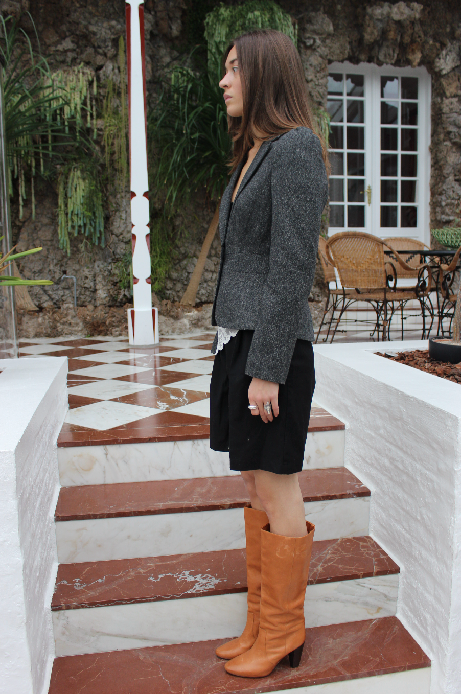 Figursyet blazer i uld
