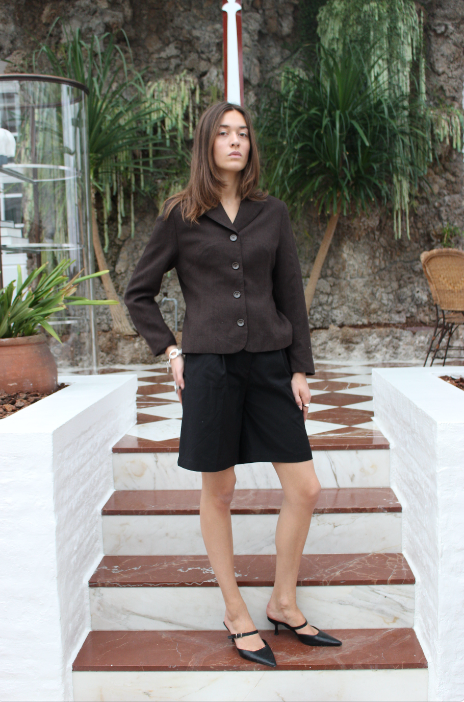 Figursyet blazer i uld