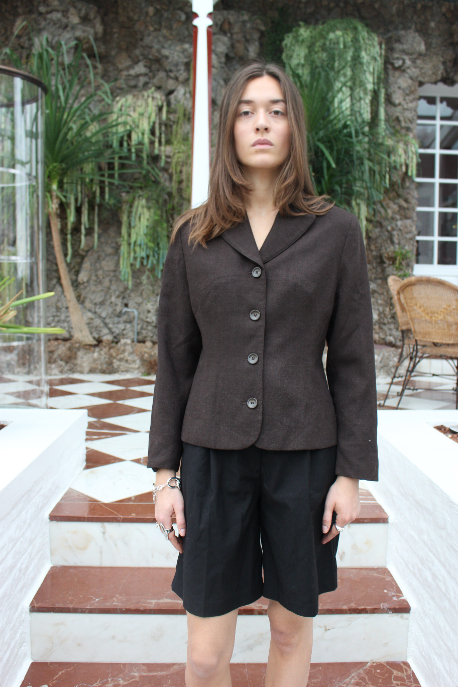 Figursyet blazer i uld