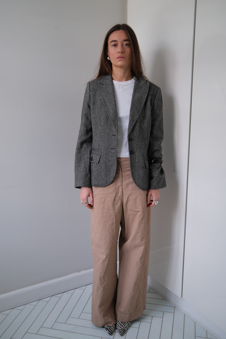 Figursyet blazer i uld